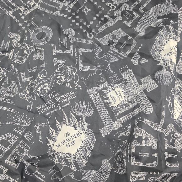 Harry Potter Coat Womens Medium Black Marauders Map Fit Flare Hot Topic Buttons - Picture 14 of 16